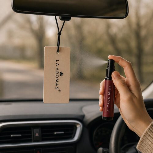 La Aromas Citrus Mist Car Perfume Spraying on Aroma Paper