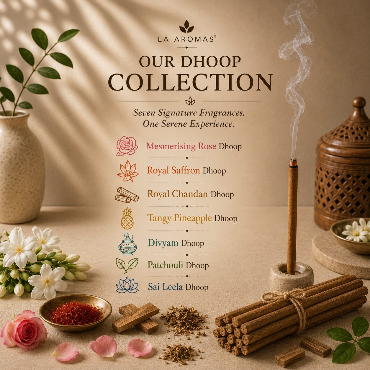La Aromas Premium Dhoop Sticks Pack