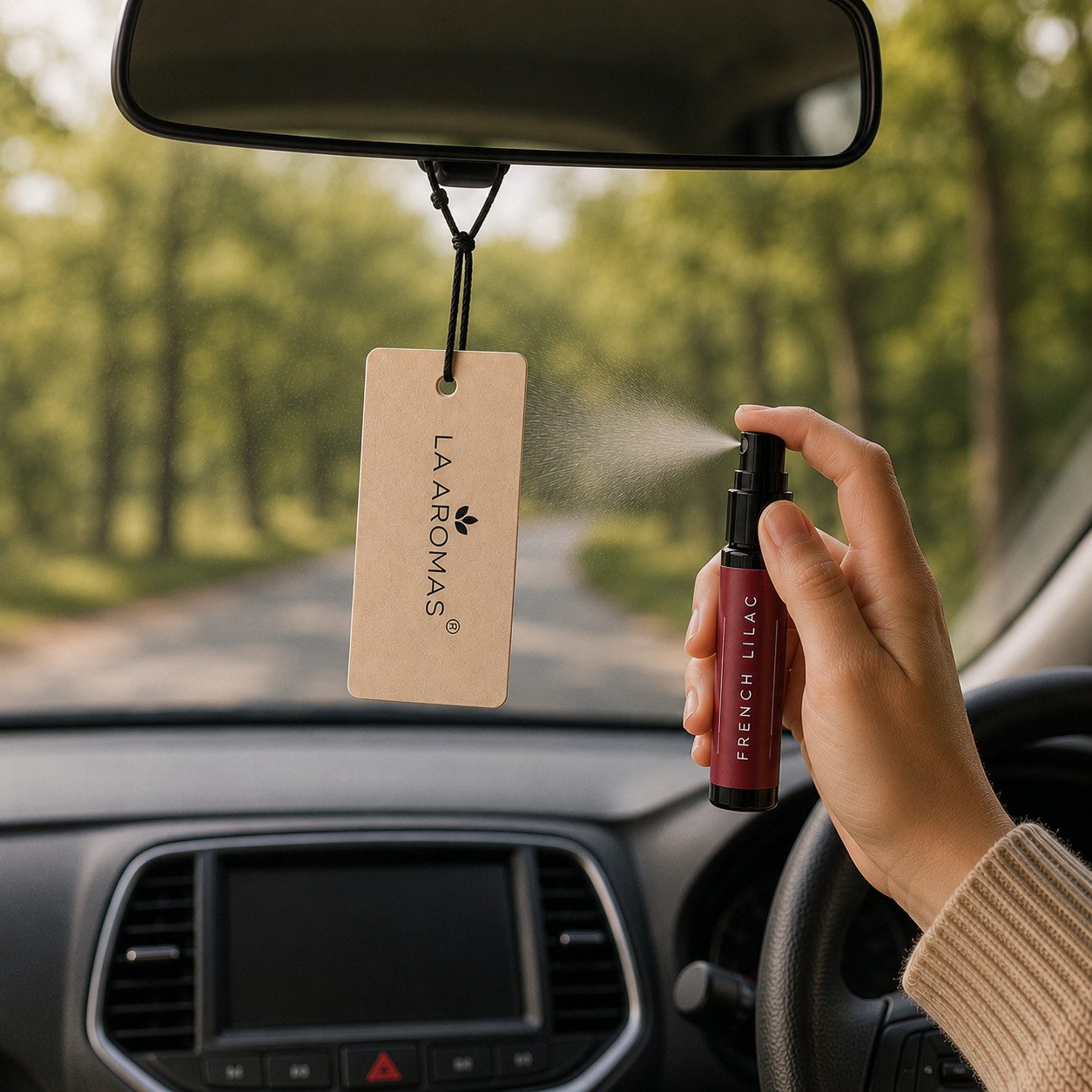La Aromas French Lilac Car Perfume Spraying on Aroma Paper