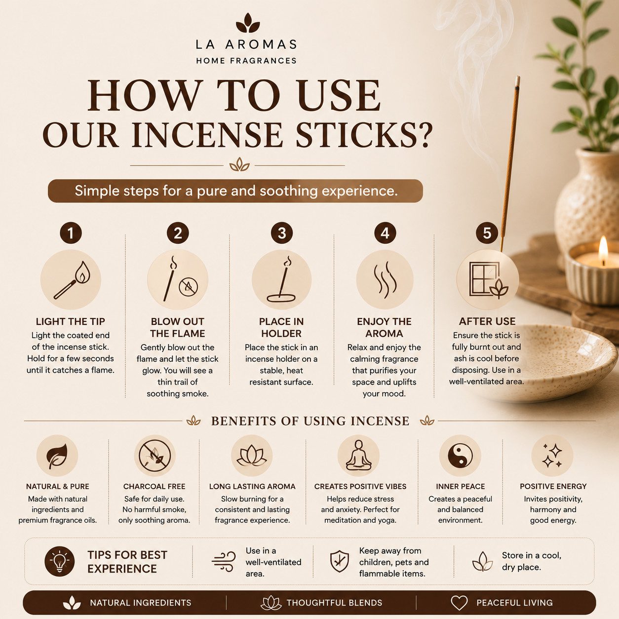How to Use La Aromas Dhoop Sticks Safely at Home