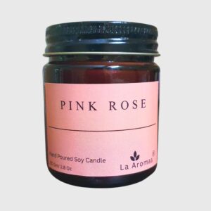 Ambar jar Pink Rose Candle La Aromas