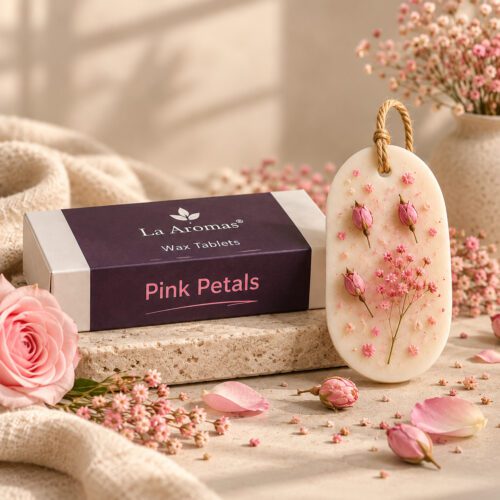 La Aromas Pink Petals Wax Tablet for wardrobes and cupboards handcrafted with premium soy wax