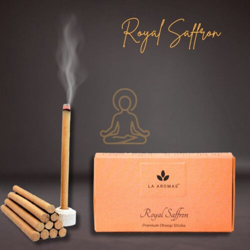 La Aromas Charcoal free Dhoop sticks Royal Saffron
