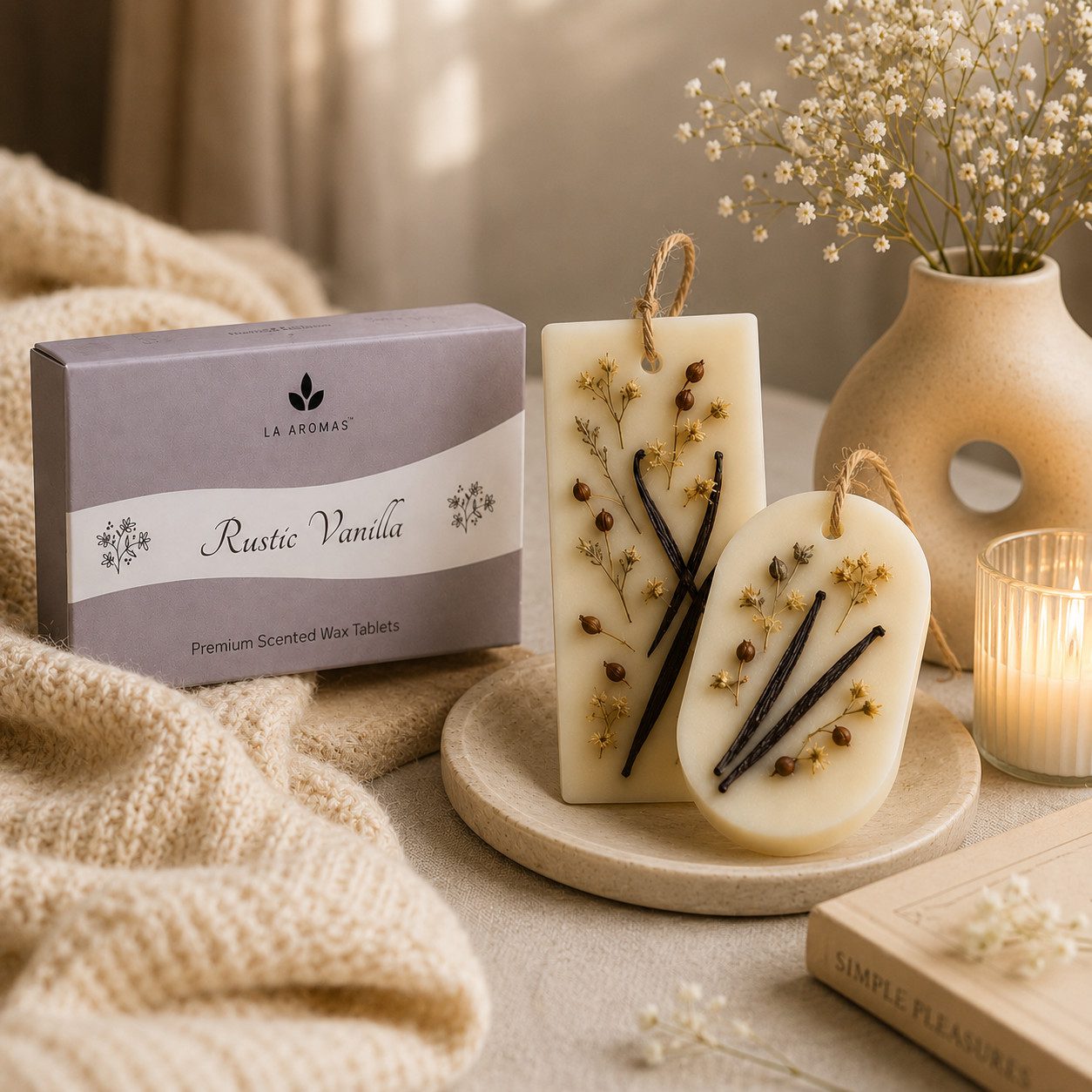 La Aromas Rustic Vanilla Wax Tablet Fragrance for Cupboards and Wardrobes