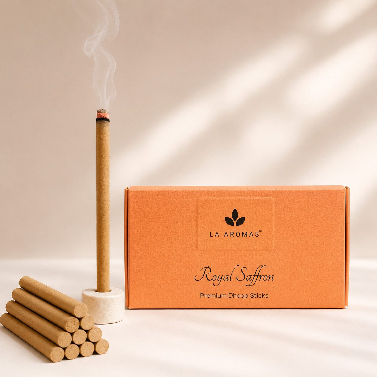 Royal Saffron Charcoal Free Dhoop Sticks | Exotic Fragrance | La Aromas