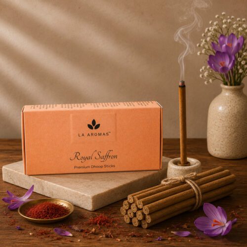 La Aromas Royal Saffron Dhoop Sticks with Luxurious Aroma