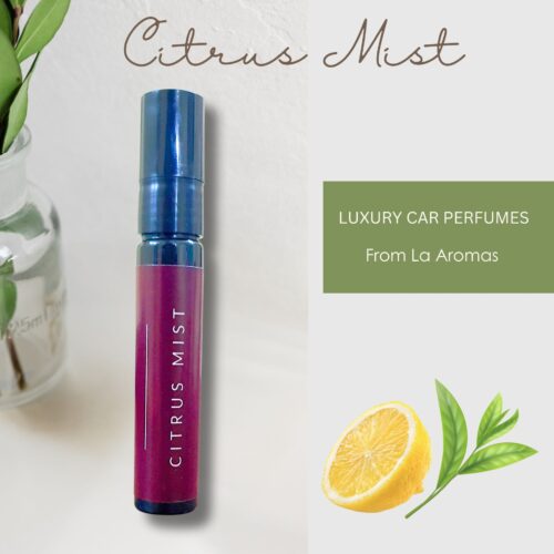 La Aromas Citrus Mist Car Perfume - Refreshing Lemon Tea Spray and Card System.
