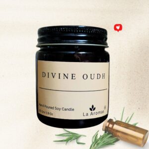 La Aromas Divine Oudh Soy candle