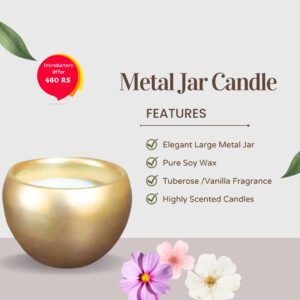 Premium Soy Wax Candle with Tuberose Fragrance