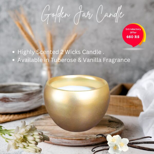 Tuberose Scented Candle in Golden Metal Jar – La Aromas