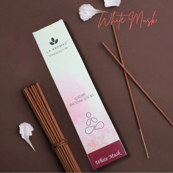 La Aromas White musk Charcoal Free Incense sticks