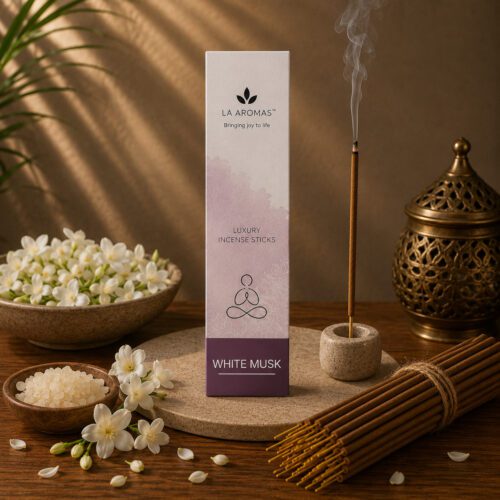 La Aromas White Musk Incense Sticks with Soft Musky Floral Aroma