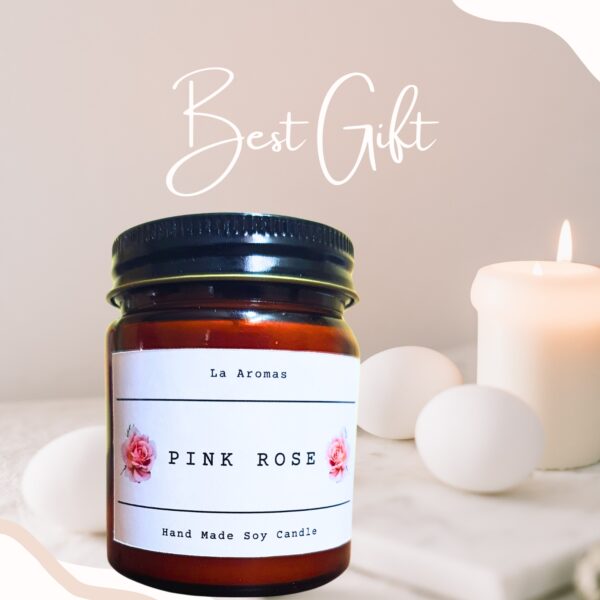 Pink Rose Pure Soy Candles La Aromas