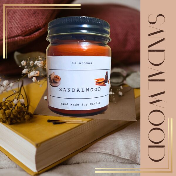 Sandalwood scented Soy candle La Aromas