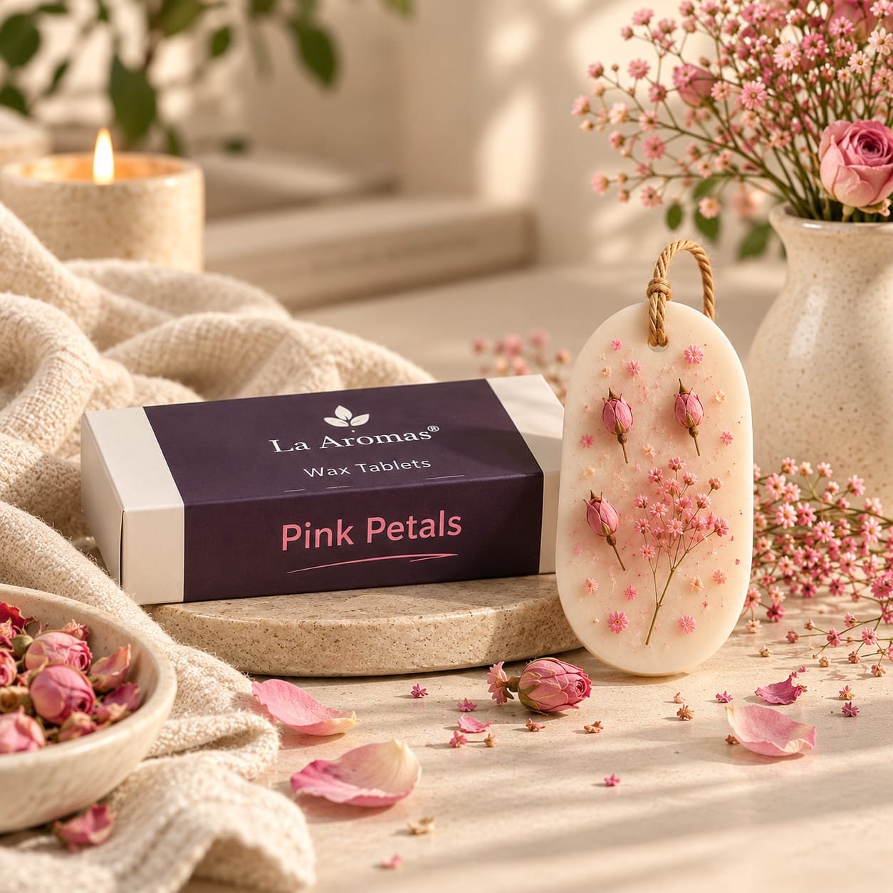 Pink Petals Wardrobe & Cupboard Wax Tablet - Image 2