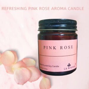 Pink rose scented Candle La Aromas