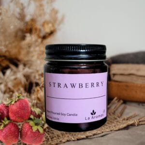 Strawberry scented soy candles La Aromas